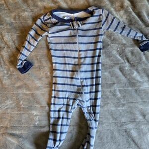 3/$10 Gerber Blue and Gray Striped Kids Footie